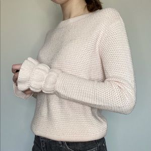 Club Monaco Light Pink Knit Ruffle Sleeve Sweater